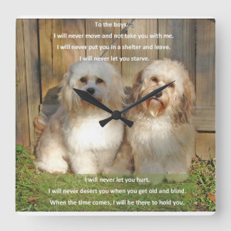 Relógio Quadrado Hora dos rapazes