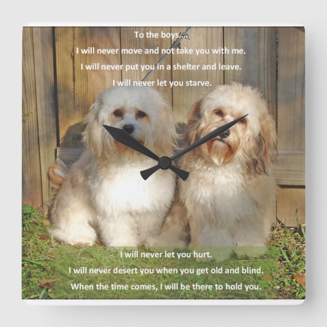 Relógio Quadrado Hora dos rapazes (Frente)