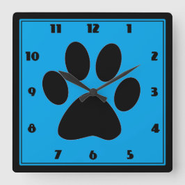 Relógio Quadrado Hora para o pulso de disparo azul médio de