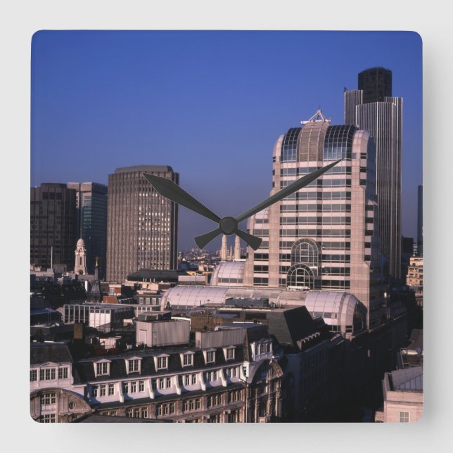 Relógio Quadrado Horizonte da Cidade de Londres (Frente)
