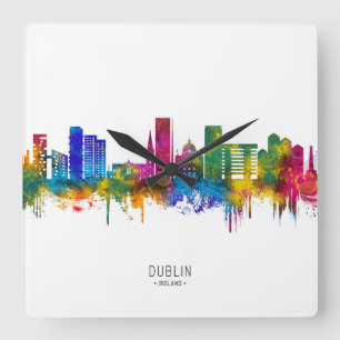 Relógio Quadrado Horizonte de Dublim Irlanda