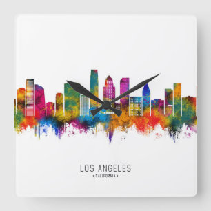 Relógio Quadrado Horizonte de Los Angeles Califórnia