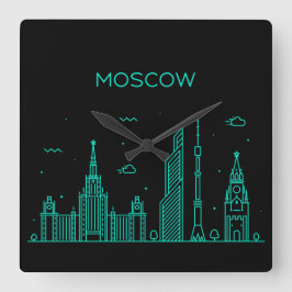 Relógio Quadrado Horizonte de Moscou