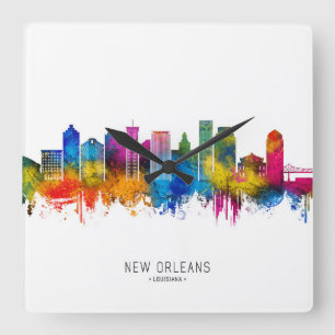Relógio Quadrado Horizonte de Nova Orleans Louisiana