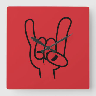 Relógio Quadrado Hornos do Diabo de Metal Pesado Linha Preta