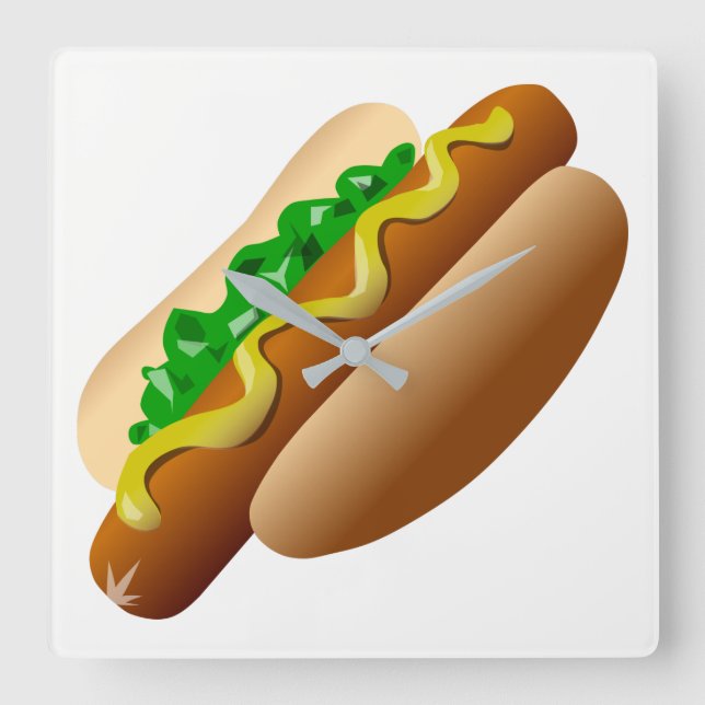 Relógio Quadrado Hotdog (Frente)