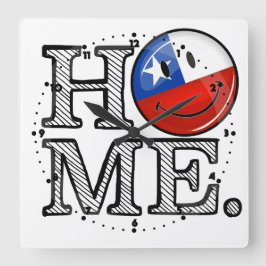 Relógio Quadrado Housewarming chileno de sorriso da bandeira