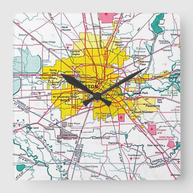 Relógio Quadrado Houston (Frente)