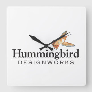 Relógio Quadrado Hummingbird Designworks Wall Clock