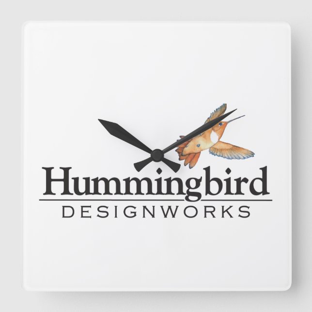 Relógio Quadrado Hummingbird Designworks Wall Clock (Frente)