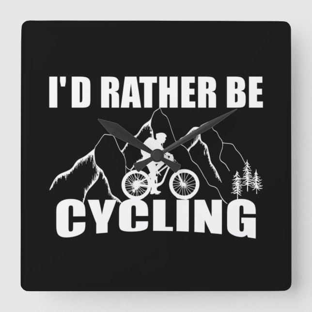 Relógio Quadrado Humor de Bicicleta de Montanha - Ciclismo Divertid (Frente)