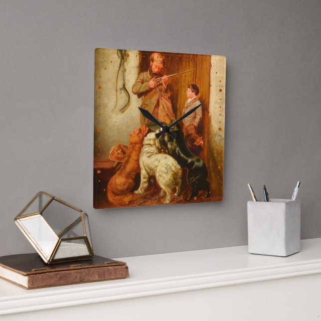 Relógio Quadrado Hunter and Boy por Arthur Fitzwilliam Tait 1876 (Escritório)