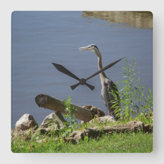 Relógio Quadrado Huron azul na costa