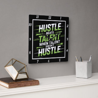 Relógio Quadrado Hustle Beats Talent Motivational Cote