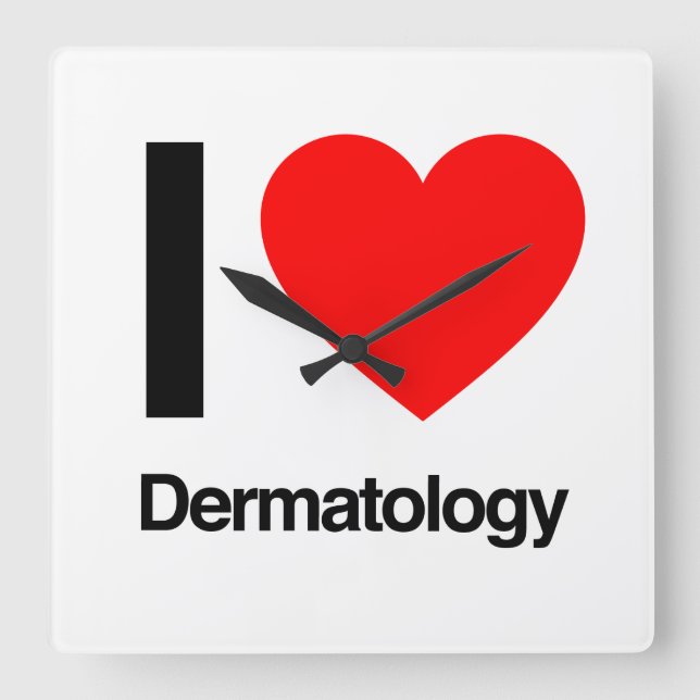 Relógio Quadrado i love dermatology (Frente)