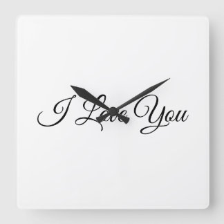 Relógio Quadrado I Love You Horloge en Acrylique