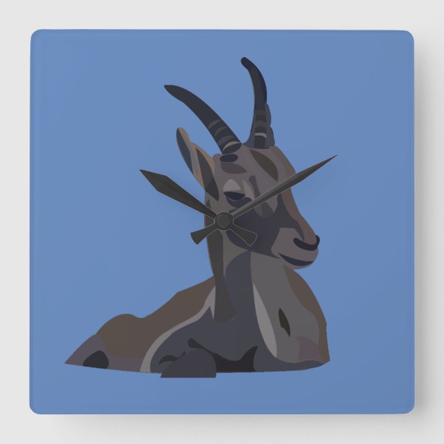 Relógio Quadrado Ibex Animal Goat (Frente)