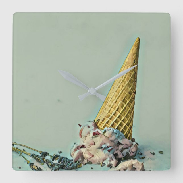 Relógio Quadrado Ice cream cone|for ice cream lover (Frente)