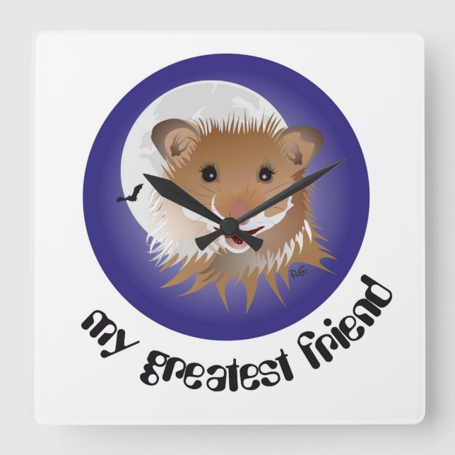 Relógio Quadrado Ich liebe meinen kleinen Hamster Uhr (Frente)