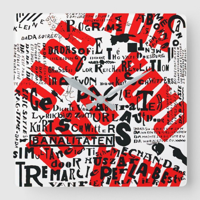 RELÓGIO QUADRADO ICONIC AVANT GARDE DADA ART POSTER DO 1920 (Frente)