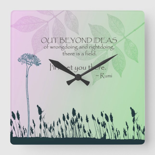 Relógio Quadrado Ideias do zen (Frente)