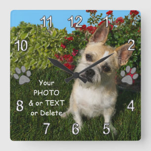 Relógio Quadrado Ideias personalizadas foto do presente do animal