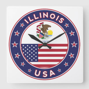 Relógio Quadrado Illinois