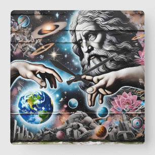 Relógio Quadrado  illustration of god creating the universe