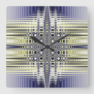 Relógio Quadrado Ilusão Óptica Fractal