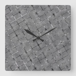 Relógio Quadrado Imagem da cinza dividida em retângulos, fio brilha