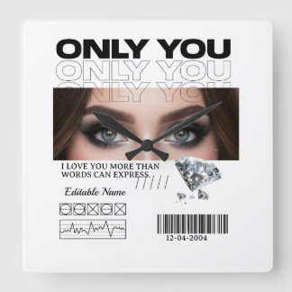 Relógio Quadrado Imagem e Texto Personalizados | Personalizado