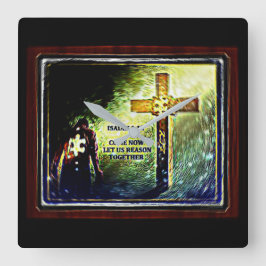 Relógio Quadrado Imagens de Escritura 05