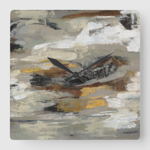 Relógio Quadrado Impressão Abstrato neutra   Silvia Vassileva