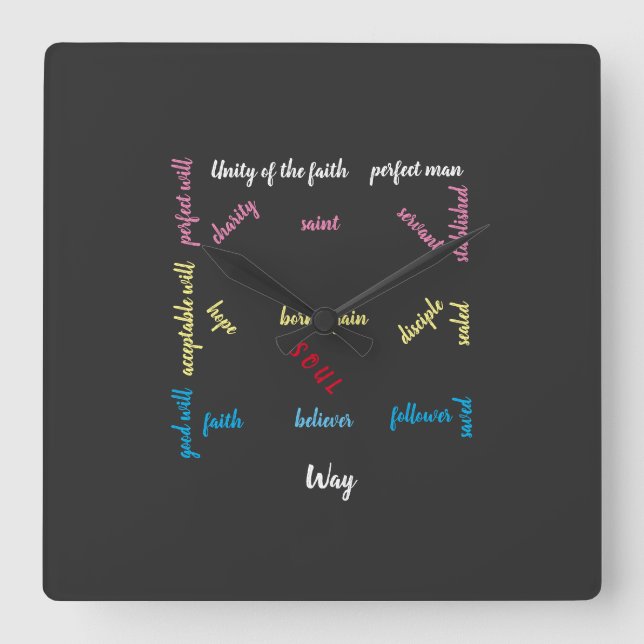 Relógio Quadrado Impressão azul à perfeição. (Frente)