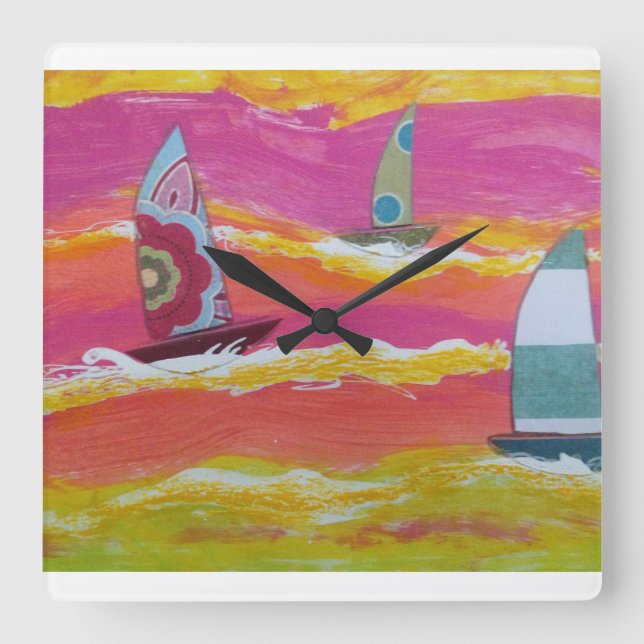 Relógio Quadrado Impressão de tela estendida (Frente)