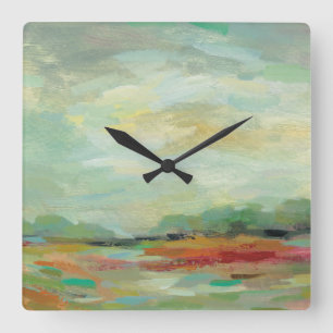 Relógio Quadrado Impressão   Silvia Vassileva do abstrato do campo