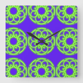 Relógio Quadrado Impressões de caleidoscópio