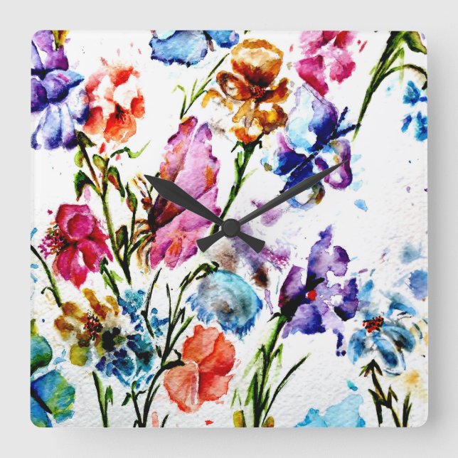 RELÓGIO QUADRADO IMPRESSÕES DE PAW DE CÃO (Frente)