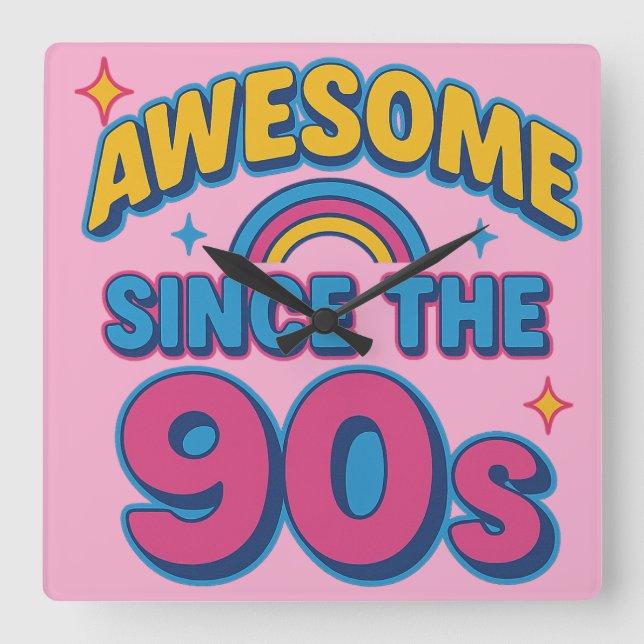 Relógio Quadrado Incrível desde a década de 90 - Estilo retrorrefle (Frente)