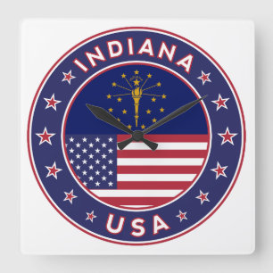 Relógio Quadrado Indiana, Indiana t-shirt, Indiana sticker,