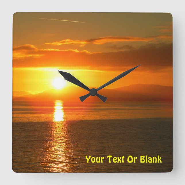 Relógio Quadrado Inside Passage Sunset (Frente)