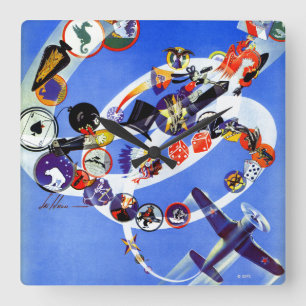 Relógio Quadrado Insígnias do esquadrão