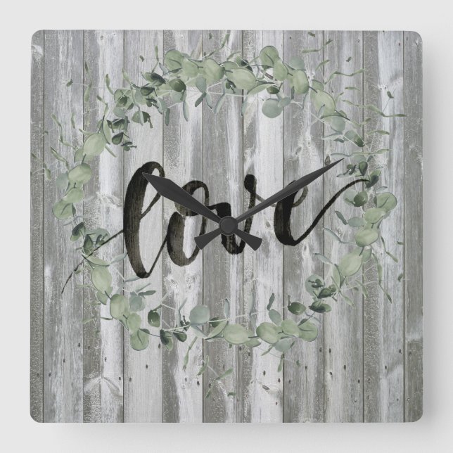 Relógio Quadrado Inspiração de casas de banho - Amor (Frente)