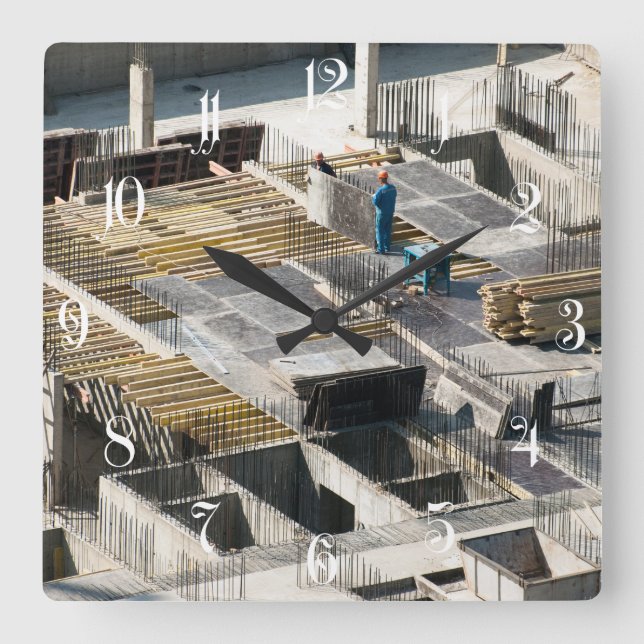 Relógio Quadrado Instalação de construção (Frente)