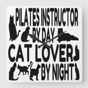 Relógio Quadrado Instrutor Cat Lover Pilates