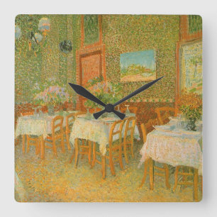 Relógio Quadrado Interior de um restaurante por Vincent van Gogh