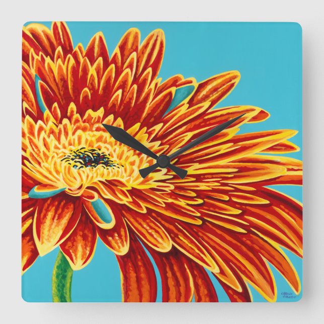 Relógio Quadrado Intermitências de cores I (Frente)