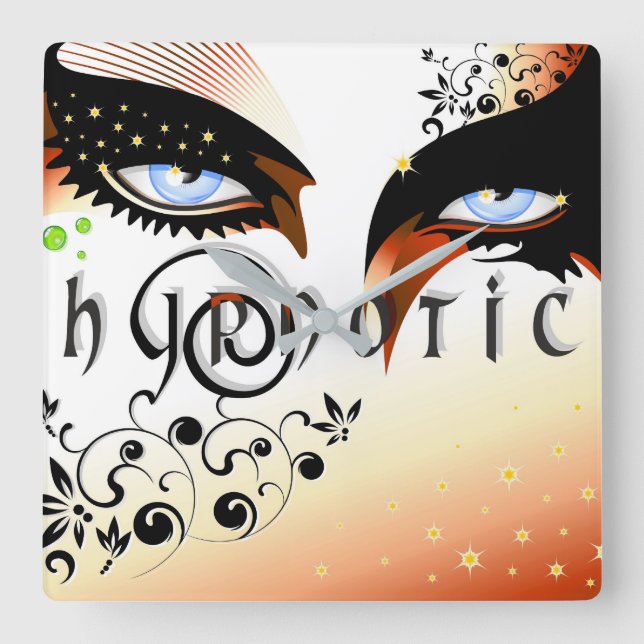 Relógio Quadrado Invólucro da Moda Azul (Frente)