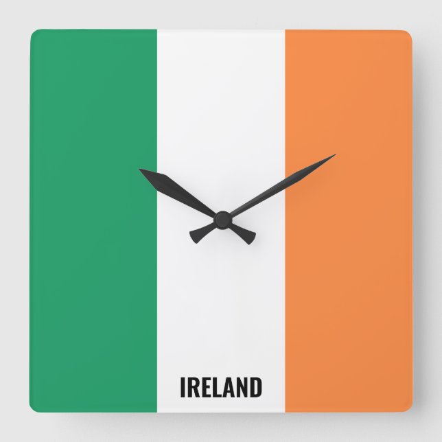Relógio Quadrado Ireland Flag Dazzling Patriotic (Frente)