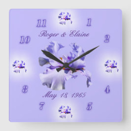 Relógio Quadrado Iris Anniversary Clock- customize & personalize